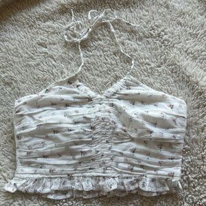 American Eagle Cinched Floral Crop Top Small